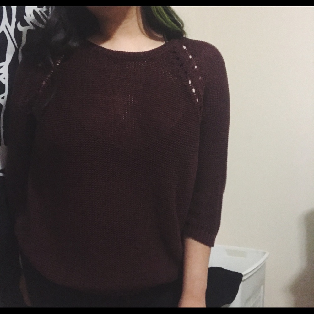Burgundy knit sweater